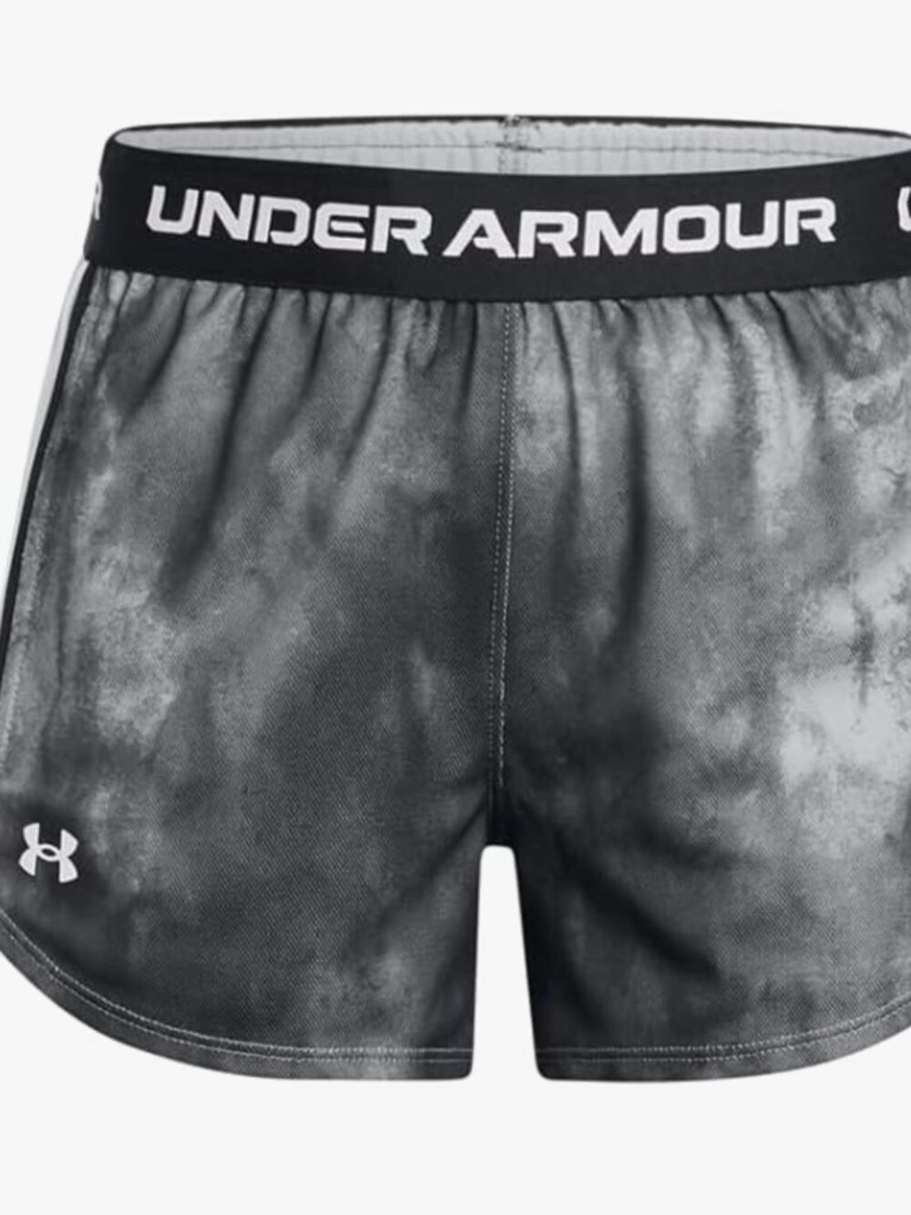 Under Armour Girls Tech Play Up Print Shorts, (001) Black/Steel/White